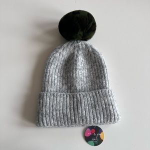 NWT Anthropologie Knitted Beanie Gray New